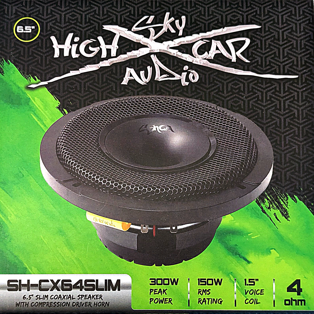 Sky High Car Audio SH-CX64SLIM 6.5" Slim Coaxial Speaker With Compression Driver Horn