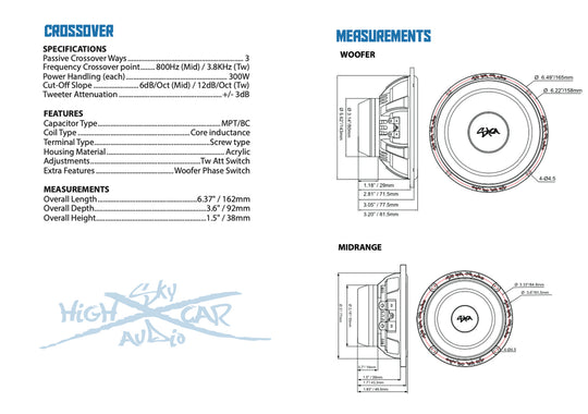Sky High Car Audio SH-65C3SQ 3-Way Neodymium Component Set