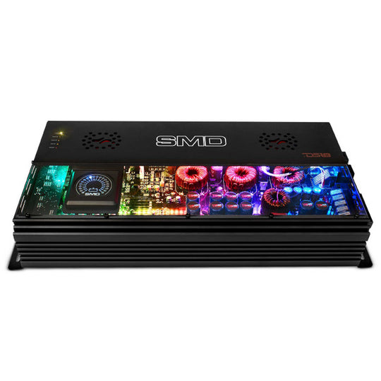 SMD - 2800.5 5-Channel Amplifier with VM-1 Voltmeter and Digital LED Lights 4 x 250W at 2-Ohm Class AB + 1 x 1800W at 1-Ohm Class D - Steve Meade Designs