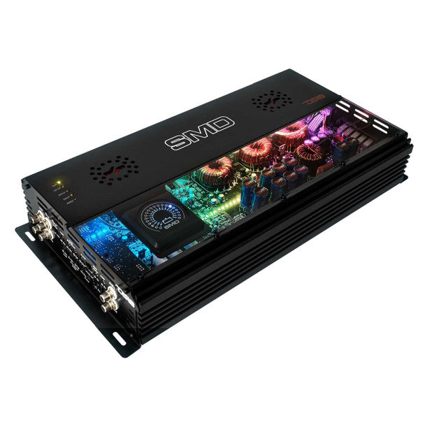 SMD - 2800.5 5-Channel Amplifier with VM-1 Voltmeter and Digital LED Lights 4 x 250W at 2-Ohm Class AB + 1 x 1800W at 1-Ohm Class D - Steve Meade Designs